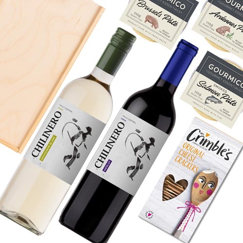 Mixed Chilinero Red & White Wine And Pate Duo Gift Box